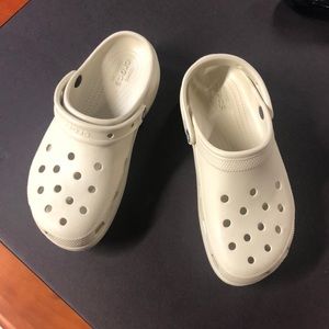 Beige platform croc size w 9